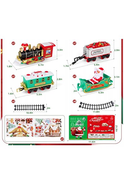 NO BRAND Tren electric de jucărie, șine, vagoane, trenul lui Moș Crăciun 100