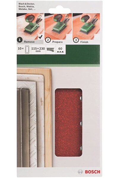 NO BRAND Hârtie abrazivă Bosch 115x230mm P60 pentru îndepărtare, 10 bucăți