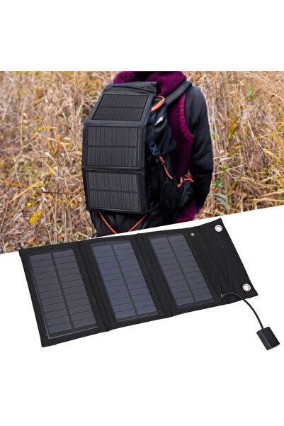 NO BRAND Panou solar 15W 2A pliabil, încărcător solar USB pentru camping