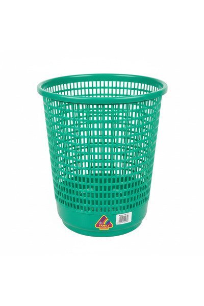 FAMİLY Round Plastic Dust Bin — 30×28 cm - Blue / Green / Orange