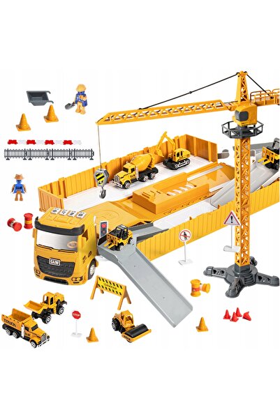NO BRAND Set mare de camioane de construcții TIR Laweta, cadou pentru copii