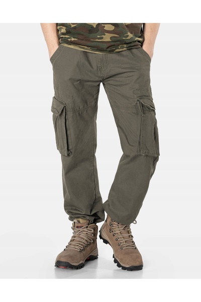 NO BRAND Pantaloni bărbați militari cargo de drumeție, 6 buzunare, curea Q23 W33
