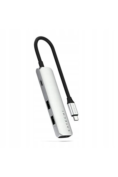Satechi Hub USB 4-în-1 USB-C Subțire Adaptor Multiport 4K USB-C, argintiu
