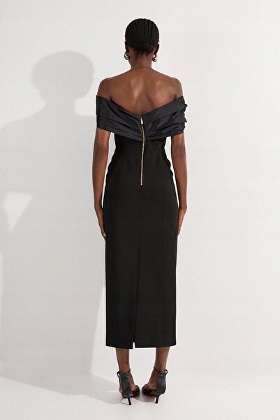 NO BRAND Rochie de cocktail clasică neagră, midi, cambrată, Karen Millen 38