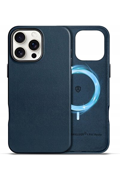 NO BRAND Husă Shieldon din Piele Naturală Magsafe pentru iPhone 16 Pro Max Gr...