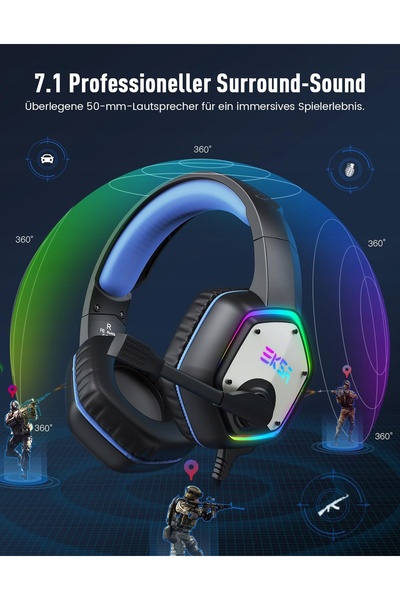 NO BRAND Căști cu fir pentru gaming Eksa E1000