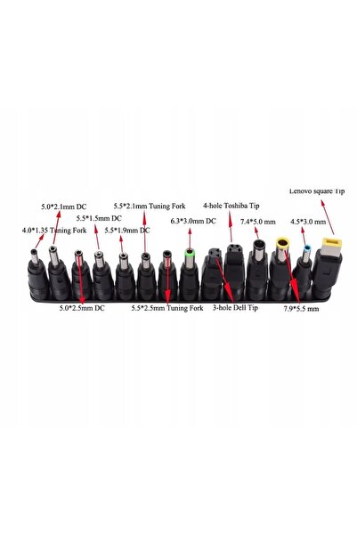 NO BRAND Adaptor Convertor de Tip pentru Alimentator Laptop, 14 Bucăți DC 5.5...