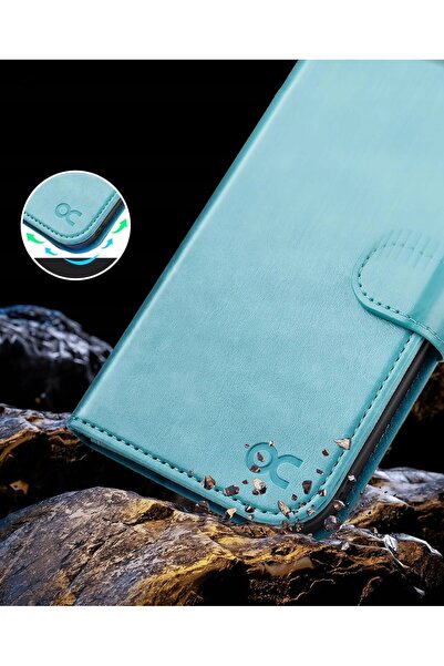 NO BRAND Husă din piele Ocase Magsafe pentru iPhone 15 Plus cu suport RFID Me...