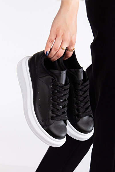 Zerenyus Spectra-01 Daily Lace-Up Orthopedic Women's Sneaker Black White