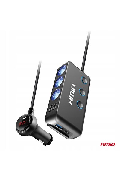NO BRAND Splitter în T pentru încărcător brichetă auto 12V 24V amio-03781