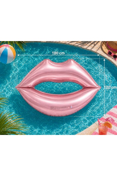 NO BRAND Saltea gonflabilă de înot Usta Lounger Gigant Roz 180X120 cm