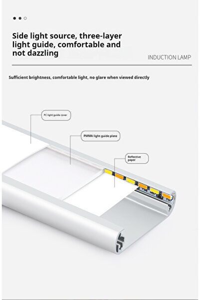 NO BRAND Lampă LED inteligentă cu inducție wireless, reîncărcabilă, argintie,...