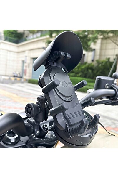 NO BRAND Suport telefon motocicletă anti-vibrații încărcare USB-C Încărcare w...