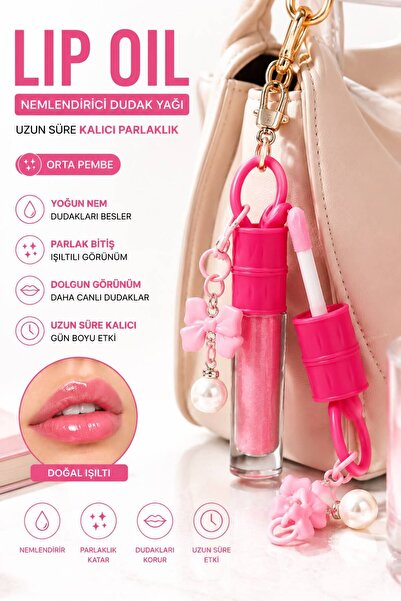NUNUKO Anahtarlıklı Çilekli Lip Oil Dudak Parlatıcısı - Çilekli Nemlendirici ...