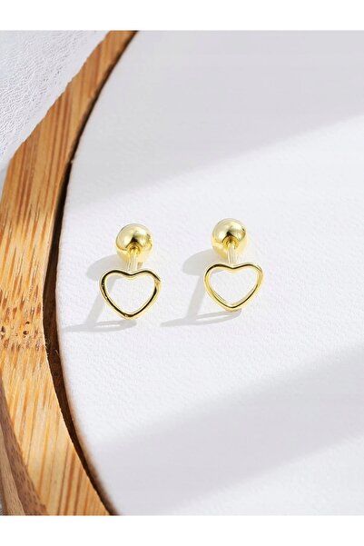 NO BRAND Cercei Inimi Aurii Placate cu Aur 18K