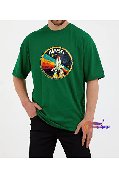 H&GHAMLEGİYİM Nasa Printed Unisex Oversize Tshirt