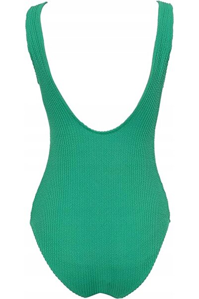 NO BRAND Costum de baie verde texturat, întreg, fără spate, DeFacto XL
