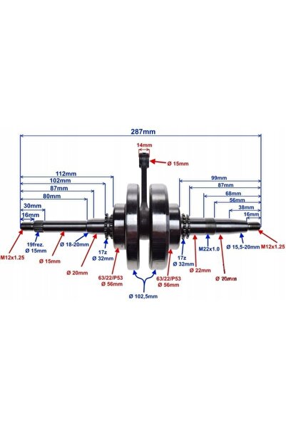 NO BRAND Arbore cotit scutere chinezești 4T GY6 125cc