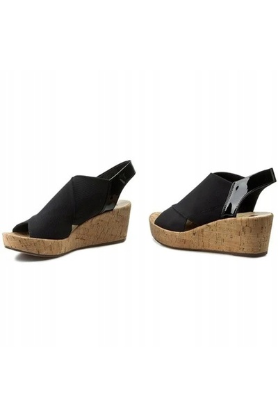 NO BRAND Sandale clasice negre, tip slip-on, cu platformă, Hogl 42