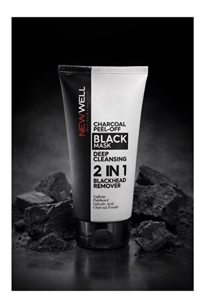 BOZKAR Newwell Siyah Maske 2'si 1 Arada Soyulabilir Yüz Maskesi 150 ml – Akti...