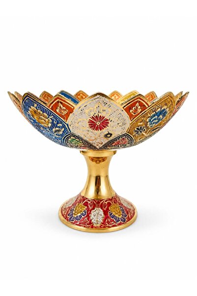 ARANA Fructieră din alamă pictată manual, AranA, 24 cm
