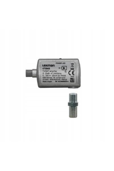NO BRAND Amplificator de semnal liniar TV/Sat Lexman 470948 20dB