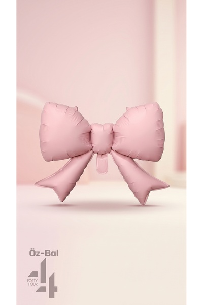 Öz-bal Pink Ribbon Bow Foil Balloon Coquette Concept Birthday Baby Shower Par...