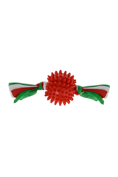 OEM Jucărie pentru Câini Minge Roșie cu Panglici 8 cm