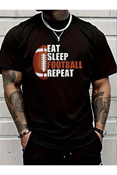 Astogria13 تي شيرت مطبوع عليه 100% قطن Eat Sleep Retriat Love Football Vintag...