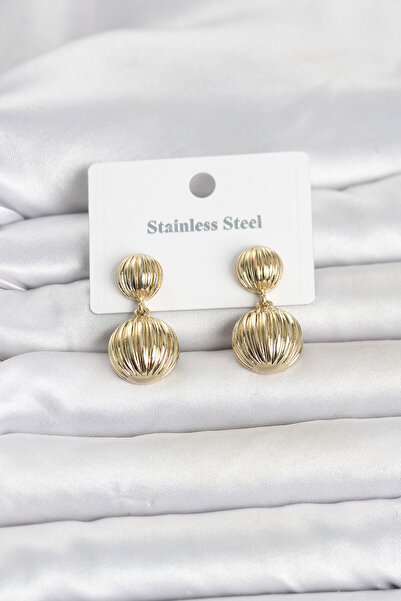 Mega Bazaar 316L Steel Gold Color Vintage Model Women's Earrings