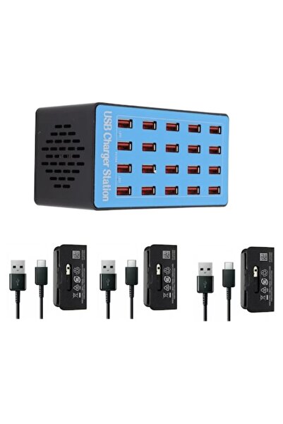 QUANDES Kit stație de încărcare rapidă de 100W cu 20 de porturi USB 5V 20A și...