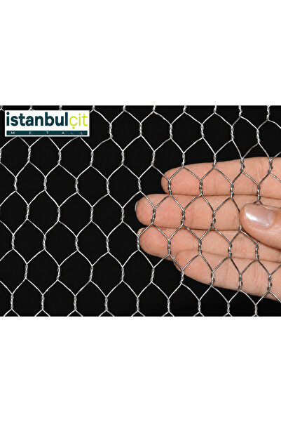 İSTANBUL ÇİT METAL Galvaniz Altıgen Örgülü Tel - Kümes Tel 200 cm × 20 m, 1,4...