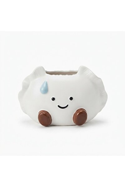 AKDC White & Brown Smiling Cloud Ceramic Napkin Holder – 23×15 cm
