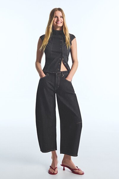Bershka Barrel fit crop jean