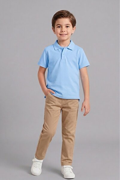 NACAR STORE Unisex Kids 2-Piece Combination Blue Short Sleeve Polo Collar T-S...