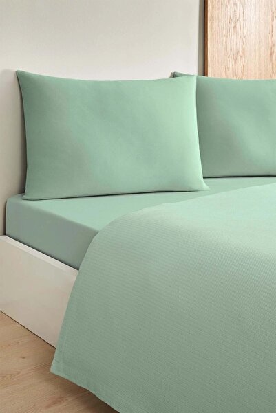 Özdilek -Colourist Çağla- Double Pique Set with Bamboo Elastic Sheets