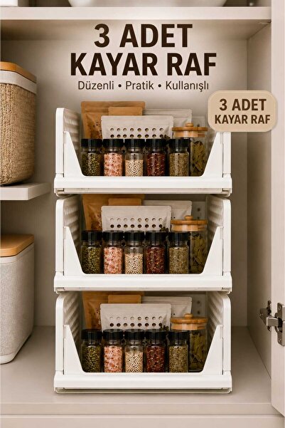 DEKOZUM RAYFLEX Kayar Raf Sistemi, Dolap İçi Düzenleyici Çekmece Ve Organizer...