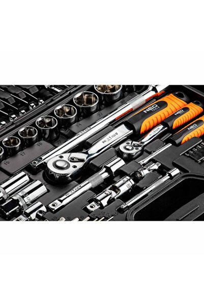 NEO Tools Set de chei tubulare de 143 de piese - Trusă mare de scule CrV