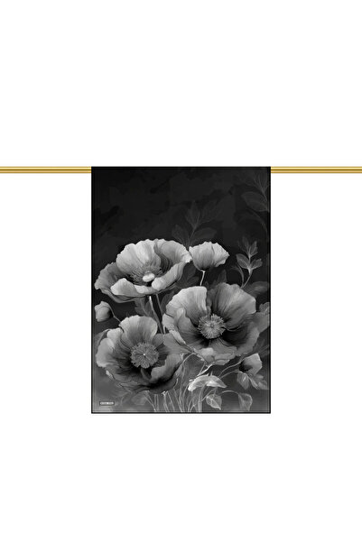 Bursa İpek Black Seyran Pattern Silk Cotton Sofia Shawl