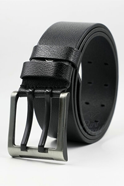 Parscraft 100% Genuine Leather 4.5 cm Double Tongue Buckle Men's Jeans Belt Gift