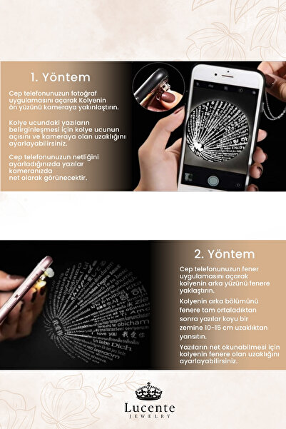 Lucente Jewellery 925 Ayar Kalbin Işığı Özel Tasarım 100 Dilde Seni Seviyorum Yazan Kalpli Kararma Karşıtı Rodyum Güçlendirme Gümüş Özel Gün Hediyesi Projeksiyon Sonsuz Aşk Simgesi 45 Cm Zincir Küpe Hediyeli Kalp Kolye