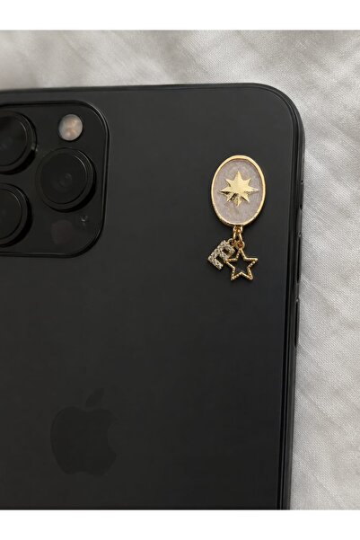 Fulyalia Aksesuar E HARFLİ GOLD TELEFON CHARMI