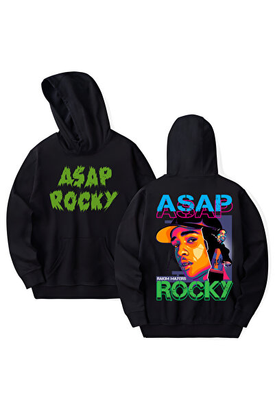 STİL-X Asap Rocky Printed Cotton Long Sleeve 3 Thread Hooded Sweatshirt