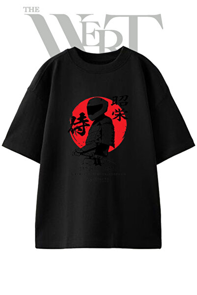 THEWERT Μπλουζάκι Samurai Shoei Design με στάμπα Unisex σε μαύρο χρώμα oversize