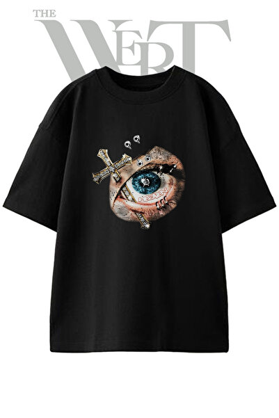 THEWERT Μπλουζάκι Hac Goz Design με στάμπα Unisex σε μαύρο χρώμα oversize