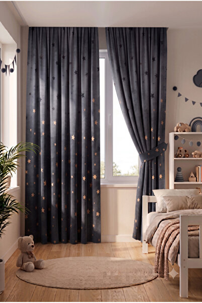 TOLLY PAW 2 Winged Baby Kids Room Background Curtain Patterned Decorative Dig...