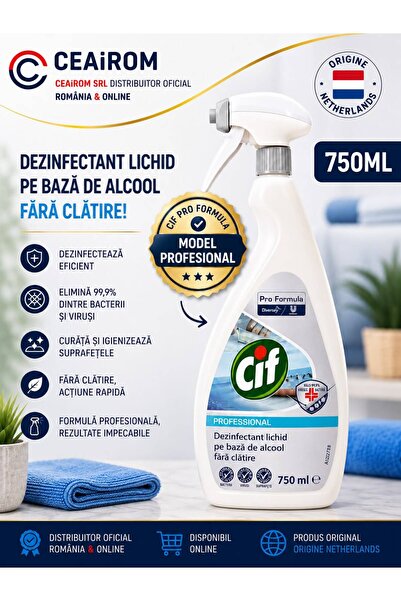 PRO FORMULA CIF PROFESSIONAL SPRAY SUMA DEZINFECTANT LICHID PE BAZĂ DE ALCOOL...