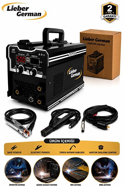 Lieber German IGBT 500 Amper Çift SoğutmalıTig Mig Gazsız Gazaltı Ve İnvertör...