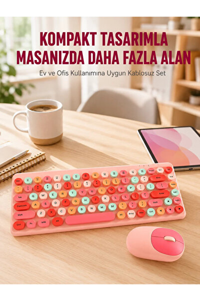 Kablosuz Bluetooth Klavye – Çoklu Cihaz Desteği, Akıllı Pil Tasarrufu ve %55 Alan Tasarrufu