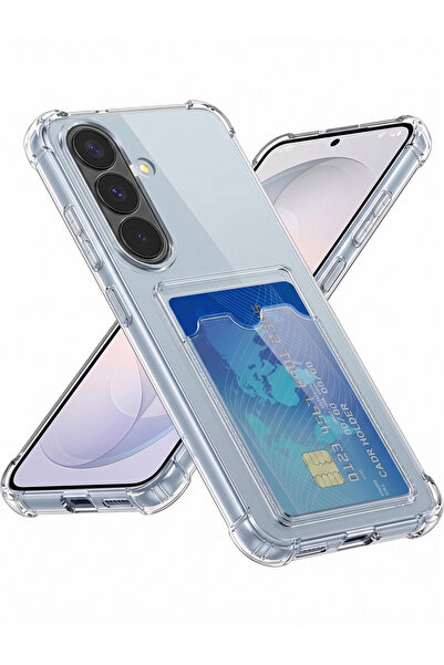 Rivor Samsung Galaxy A27 Uyumlu Kartlıklı Cüzdanlı Kamera Korumalı Şeffaf Ren...